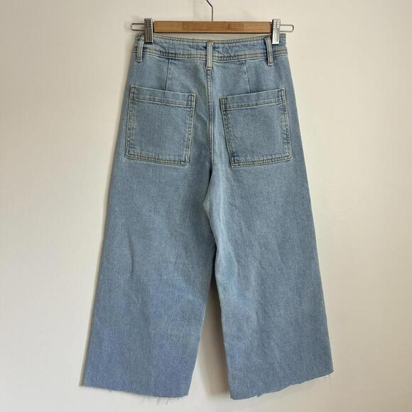 Zara Women's Size US 13-14 Years Old High Waisted Wide Flare Leg Jeans Pants - Picture 2 of 9